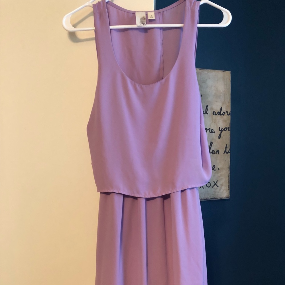 Francesca’s lilac tulip back dress